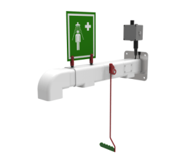 heated emergency safety shower frostprotected wallmounted